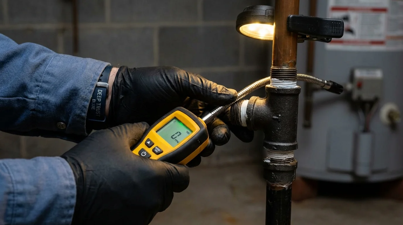 Gas leak detection with electronic sniffer by Johns Plumbing LLC in Millbrae