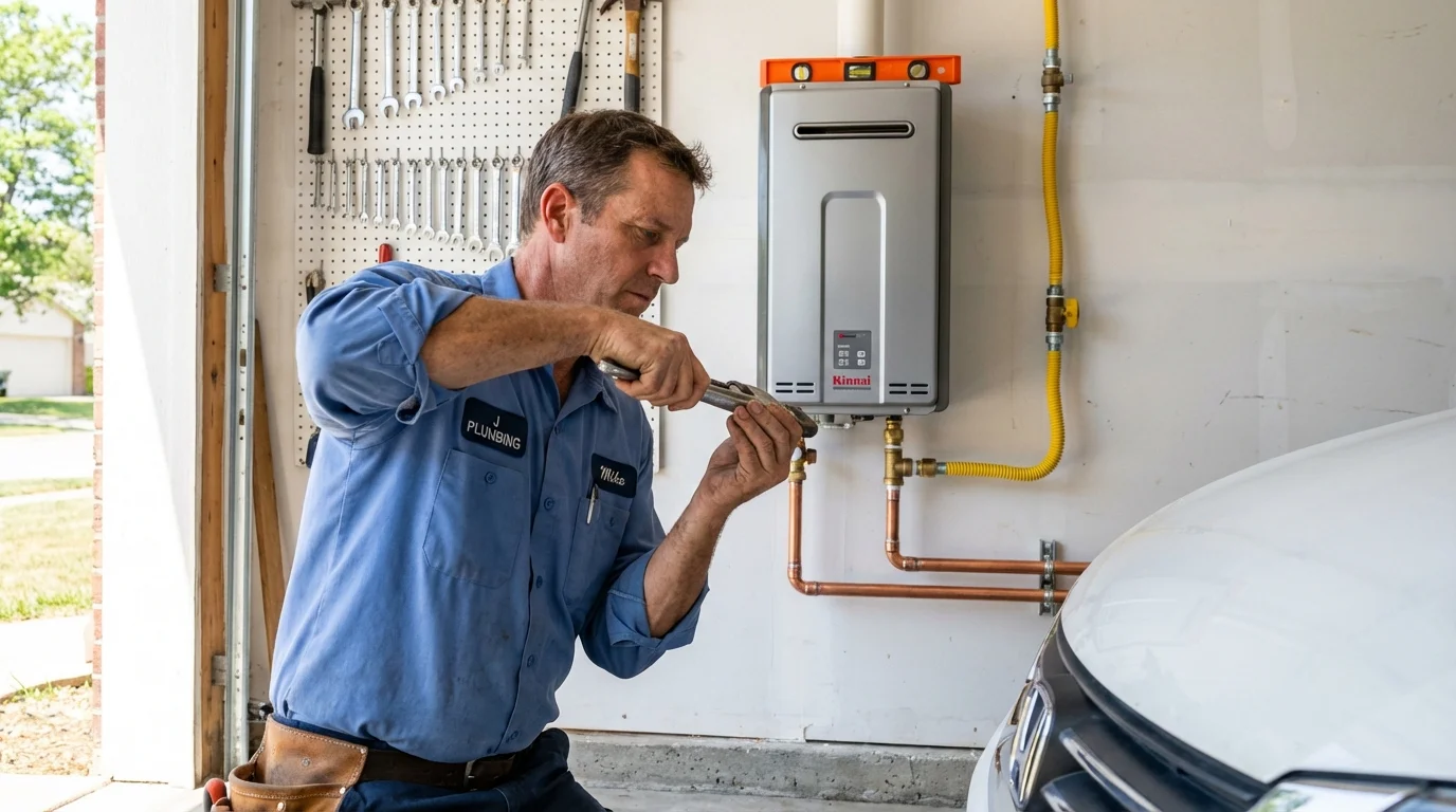 Tankless water heater installation by a Johns Plumbing LLC plumber in Millbrae